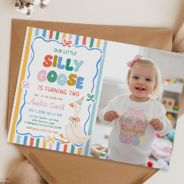 Onze Kleine Dwaas Gans Verjaardagsfeest Foto Kaart