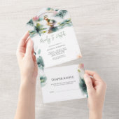 Onze kleine eendje Waterverf Baby shower All In One Uitnodiging (Afscheurbaar)