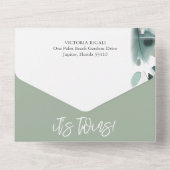 Onze kleine eendje Waterverf Baby shower All In One Uitnodiging (Achterkant)