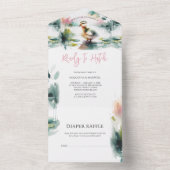 Onze kleine eendje Waterverf Baby shower All In One Uitnodiging (Binnen)