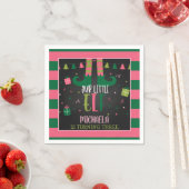 Onze kleine Elf Birthday Party Napkins - Girl Blk Servet (Insitu)