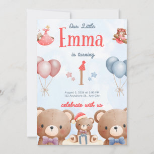 Onze Kleine Emma Verjaardagsuitnodiging – Pastel T Kaart