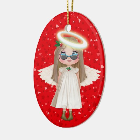 Onze kleine engel keramisch ornament (Links)