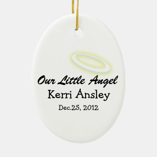 Onze kleine engel keramisch ornament (Achterkant)