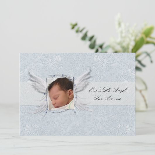 Onze kleine engel Wings Birth koninklijk Kaart (Staand voorkant)