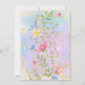 Onze Kleine Fairy Wildflowers Meisje 1e Verjaardag Kaart (Achterkant)