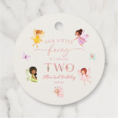 Onze kleine fee betoverd 2e verjaardagsfeest bedankjes labels (Achterkant)