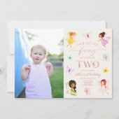 Onze kleine fee betoverd 2e verjaardagsfeest kaart (Voorkant)