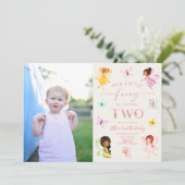 Onze kleine fee betoverd 2e verjaardagsfeest kaart (Staand voorkant)