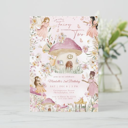 Onze kleine fee bloementuin 2e verjaardag I Kaart (Staand voorkant)