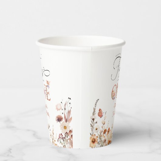 Onze kleine fee bloementuin eerste verjaardag papieren bekers (Rechts)