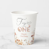 Onze kleine fee bloementuin eerste verjaardag papieren bekers (Voorkant)