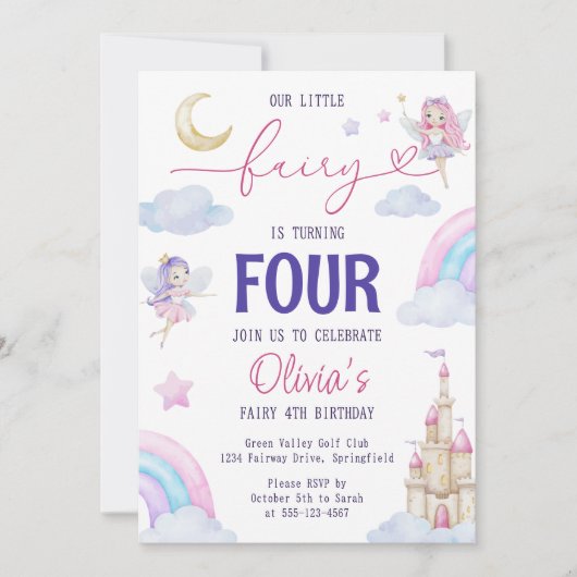 Onze Kleine Fee magische Feest Sprookje Regenboog Kaart (Voorkant)