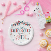 Onze Kleine Firecracker 1e Verjaardag (geen grens) Papieren Bordje (Feest)