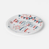 Onze Kleine Firecracker 1e Verjaardag (geen grens) Papieren Bordje (Gekanteld)