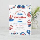 Onze kleine Firecracker 1e verjaardag Kaart (Staand voorkant)