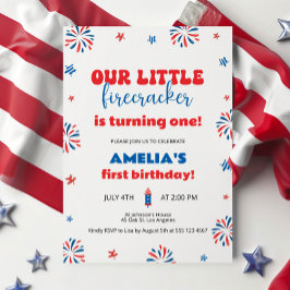 Onze kleine Firecracker 1e verjaardag Kaart