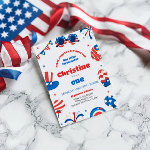 Onze kleine Firecracker 1e verjaardag Kaart