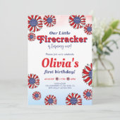 Onze kleine Firecracker 1e verjaardag Kaart (Staand voorkant)