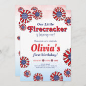 Onze kleine Firecracker 1e verjaardag Kaart (Voorkant / Achterkant)