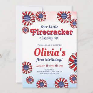 Onze kleine Firecracker 1e verjaardag Kaart