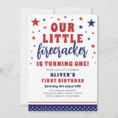 Onze kleine Firecracker 1e verjaardag Kaart (Voorkant)