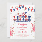 Onze kleine Firecracker 1e verjaardag Kaart (Voorkant)