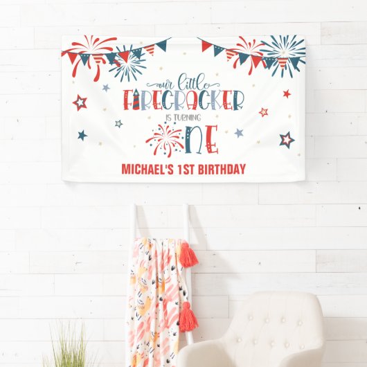 Onze Kleine Firecracker 1e Verjaardag (NB) Banner (Insitu)
