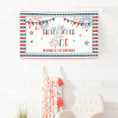 Onze Kleine Firecracker 1e Verjaardagsbanner Spandoek (Insitu)