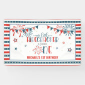 Onze Kleine Firecracker 1e Verjaardagsbanner Spandoek (Horizontaal)