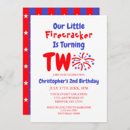 Onze kleine Firecracker 2de verjaardag Kaart