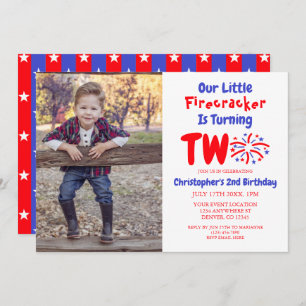 Onze kleine Firecracker 2de verjaardag Kaart