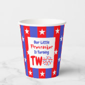 Onze kleine Firecracker 2de verjaardag Papieren Bekers (Voorkant)