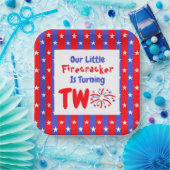 Onze kleine Firecracker 2de verjaardag Papieren Bordje (Feest)