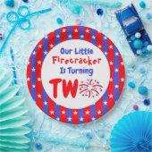 Onze kleine Firecracker 2de verjaardag Papieren Bordje (Feest)