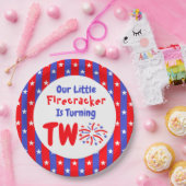 Onze kleine Firecracker 2de verjaardag Papieren Bordje (Feest)