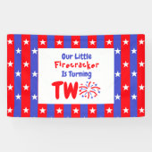 Onze kleine Firecracker 2de verjaardag Spandoek (Horizontaal)