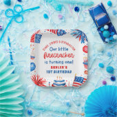 Onze Kleine Firecracker 4 juli 1 Verjaardag Papieren Bordje (Feest)