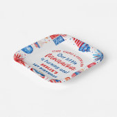 Onze Kleine Firecracker 4 juli 1 Verjaardag Papieren Bordje (Gebogen)