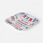 Onze Kleine Firecracker 4 juli 1 Verjaardag Papieren Bordje (Gebogen)