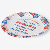 Onze Kleine Firecracker 4 juli 1 Verjaardag Papieren Bordje (Gekanteld)
