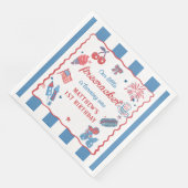 Onze Kleine Firecracker 4 juli 1 Verjaardag Servet (Hoek)