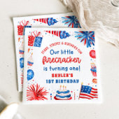 Onze Kleine Firecracker 4 juli 1 Verjaardag Servet
