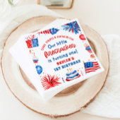 Onze Kleine Firecracker 4 juli 1 Verjaardag Servet