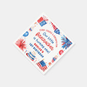 Onze Kleine Firecracker 4 juli 1 Verjaardag Servet (Hoek)