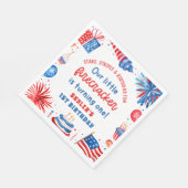 Onze Kleine Firecracker 4 juli 1 Verjaardag Servet (Hoek)