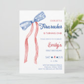 Onze kleine Firecracker boog verjaardag Kaart (Staand voorkant)