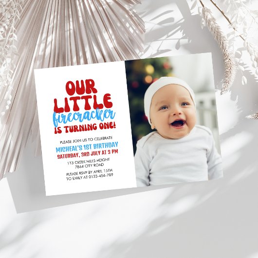 Onze kleine Firecracker draait één uitnodiging