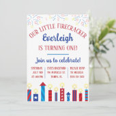 Onze Kleine Firecracker is Draaien Een! Birthday Kaart (Staand voorkant)