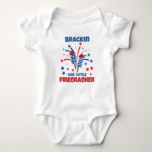 "Onze kleine Firecracker" op maat Romper (Voorkant)